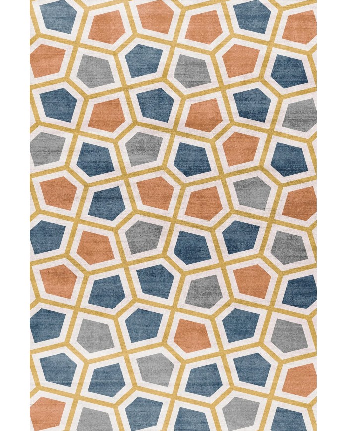 Arevs Modern Şönil Doğal Pamuk Tabanlı Salon Halısı Kaymaz Antibakteriyel Yıkanabilir Çevre Dostu