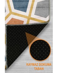 Arevs Modern Şönil Doğal Pamuk Tabanlı Salon Halısı Kaymaz Antibakteriyel Yıkanabilir Çevre Dostu