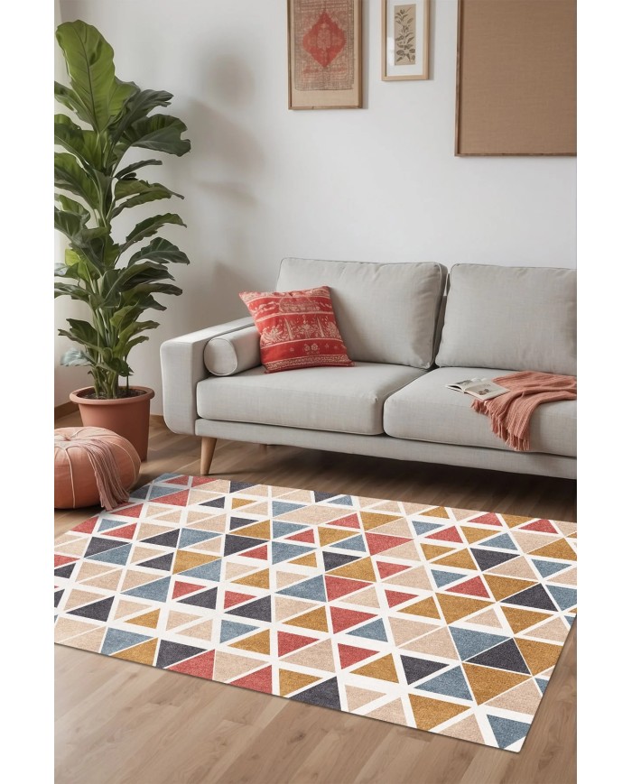 Beyore Modern Şönil Doğal Pamuk Tabanlı Salon Halısı Kaymaz Antibakteriyel Yıkanabilir Çevre Dostu