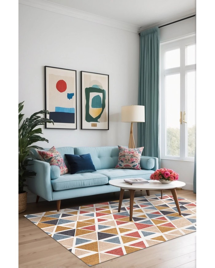 Beyore Modern Şönil Doğal Pamuk Tabanlı Salon Halısı Kaymaz Antibakteriyel Yıkanabilir Çevre Dostu