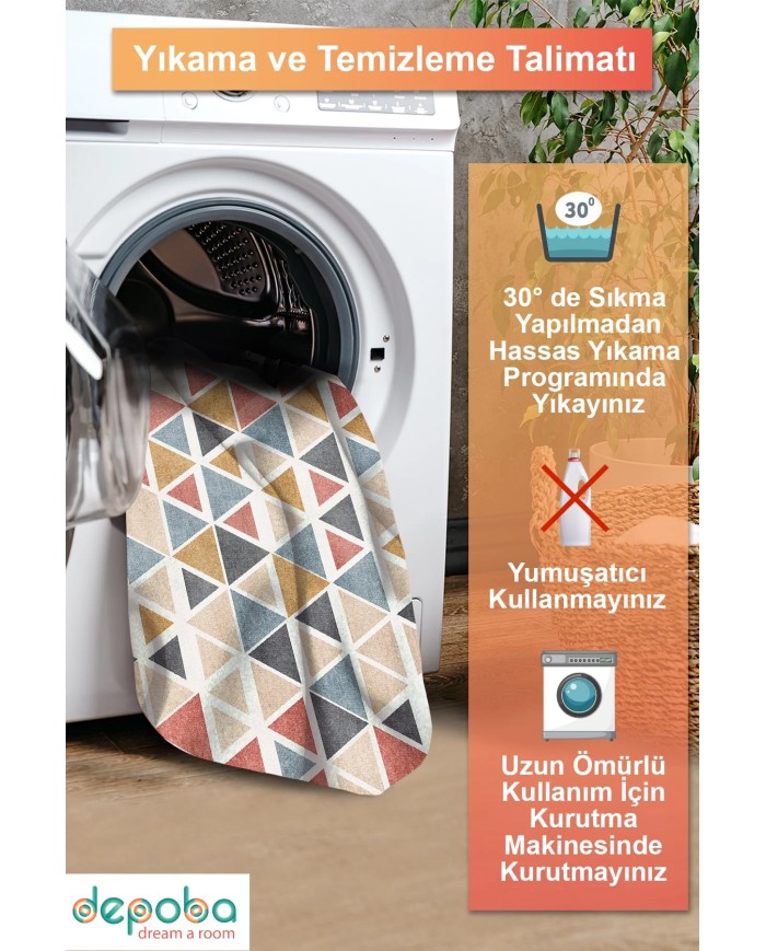 Beyore Modern Şönil Doğal Pamuk Tabanlı Salon Halısı Kaymaz Antibakteriyel Yıkanabilir Çevre Dostu