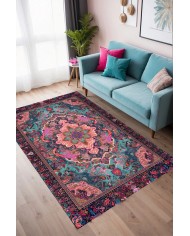 Empar Vintage Şönil Doğal Pamuk Tabanlı Salon Halısı Kaymaz Antibakteriyel Yıkanabilir Çevre Dostu