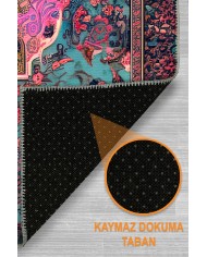 Empar Vintage Şönil Doğal Pamuk Tabanlı Salon Halısı Kaymaz Antibakteriyel Yıkanabilir Çevre Dostu