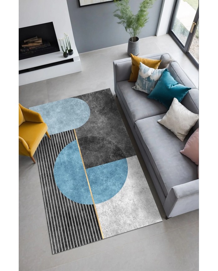 Kamre Modern Şönil Doğal Pamuk Tabanlı Salon Halısı Kaymaz Antibakteriyel Yıkanabilir Çevre Dostu