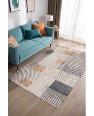 Loban Modern Şönil Doğal Pamuk Tabanlı Salon Halısı Kaymaz Antibakteriyel Yıkanabilir Çevre Dostu