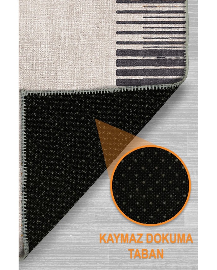 Loban Modern Şönil Doğal Pamuk Tabanlı Salon Halısı Kaymaz Antibakteriyel Yıkanabilir Çevre Dostu