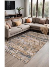 Pedus Abstract Şönil Doğal Pamuk Tabanlı Salon Halısı Kaymaz Antibakteriyel Yıkanabilir Çevre Dostu
