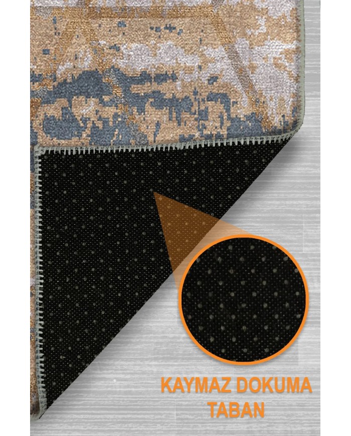 Pedus Abstract Şönil Doğal Pamuk Tabanlı Salon Halısı Kaymaz Antibakteriyel Yıkanabilir Çevre Dostu