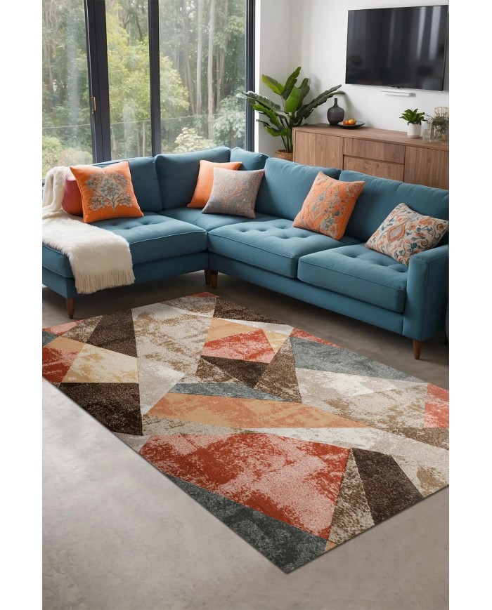 Penko Modern Şönil Doğal Pamuk Tabanlı Salon Halısı Kaymaz Antibakteriyel Yıkanabilir Çevre Dostu