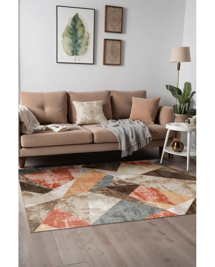 Penko Modern Şönil Doğal Pamuk Tabanlı Salon Halısı Kaymaz Antibakteriyel Yıkanabilir Çevre Dostu