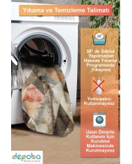 Penko Modern Şönil Doğal Pamuk Tabanlı Salon Halısı Kaymaz Antibakteriyel Yıkanabilir Çevre Dostu