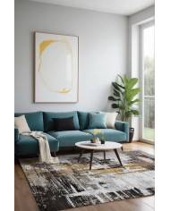 Sarenam Abstract Şönil Doğal Pamuk Tabanlı Salon Halısı Kaymaz Antibakteriyel Yıkanabilir Çevre Dostu