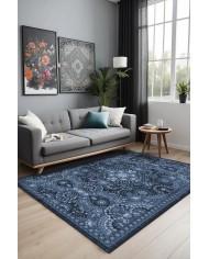 Solay Vintage Şönil Doğal Pamuk Tabanlı Salon Halısı Kaymaz Antibakteriyel Yıkanabilir Çevre Dostu