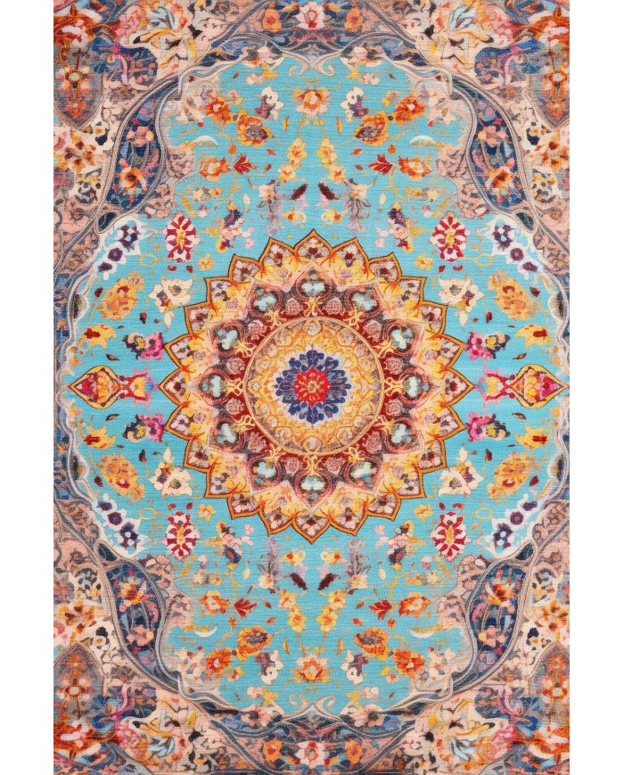 Ural Vintage Şönil Doğal Pamuk Tabanlı Salon Halısı Kaymaz Antibakteriyel Yıkanabilir Çevre Dostu