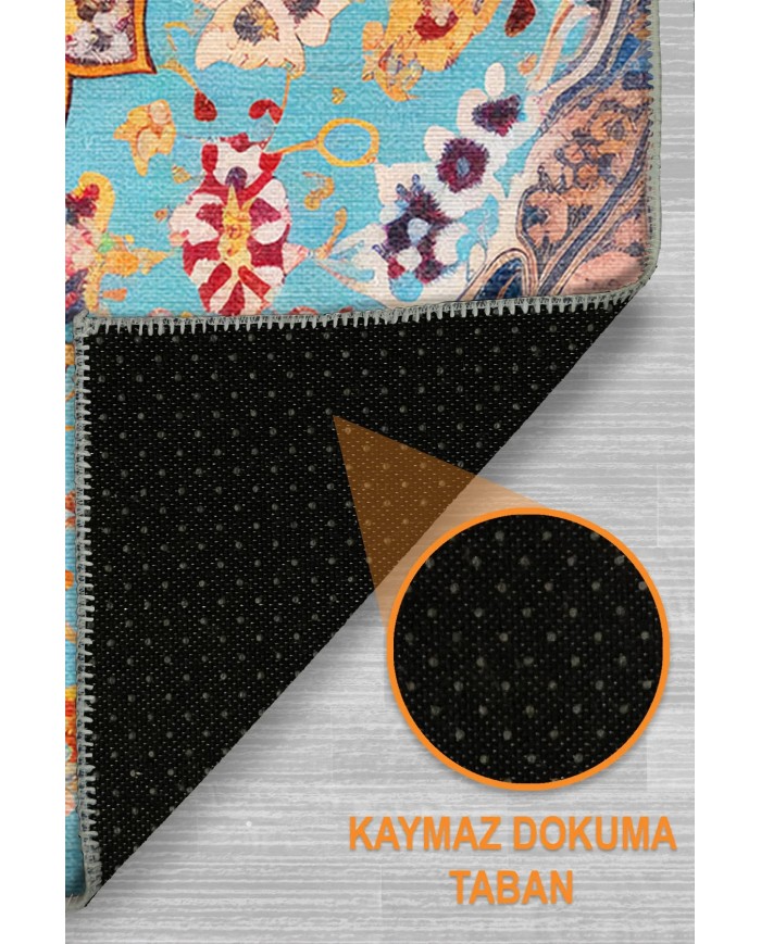 Ural Vintage Şönil Doğal Pamuk Tabanlı Salon Halısı Kaymaz Antibakteriyel Yıkanabilir Çevre Dostu