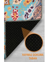 Ural Vintage Şönil Doğal Pamuk Tabanlı Salon Halısı Kaymaz Antibakteriyel Yıkanabilir Çevre Dostu