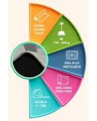 Veryan Modern Şönil Doğal Pamuk Tabanlı Salon Halısı Kaymaz Antibakteriyel Yıkanabilir Çevre Dostu