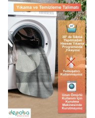 Veryan Modern Şönil Doğal Pamuk Tabanlı Salon Halısı Kaymaz Antibakteriyel Yıkanabilir Çevre Dostu