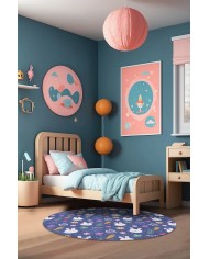 Madrid Kadife Antibakteriyel Yıkanabilir Kaymaz Pamuk Tabanlı Çocuk Halısı