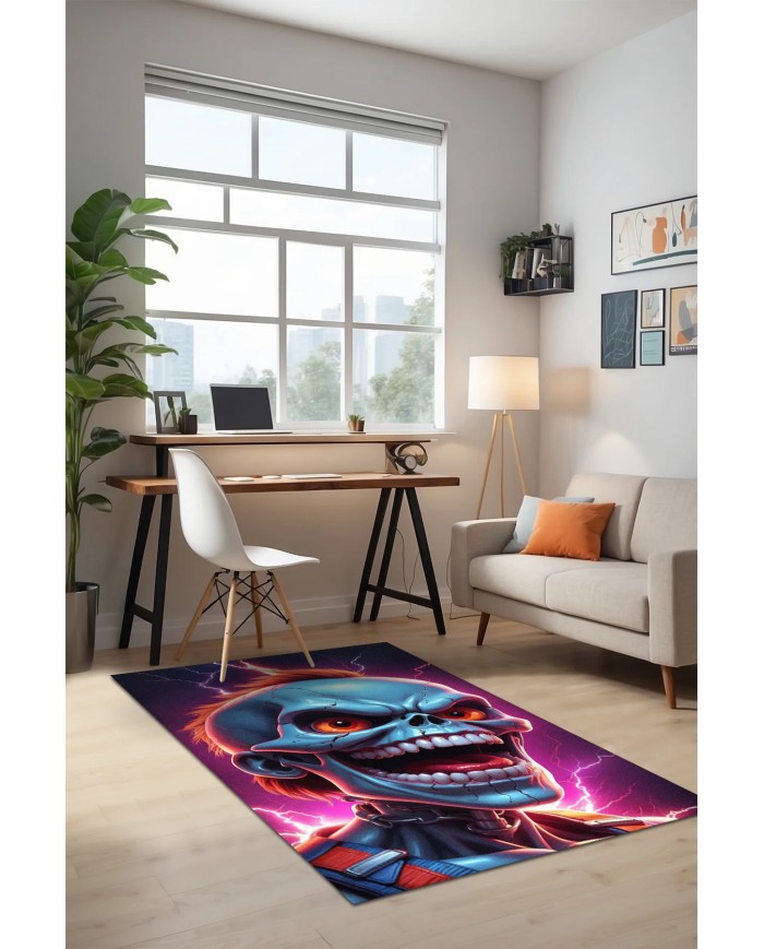 Fred Oyuncu Odası Halısı Kadife Kaymaz Pamuk Tabanlı Yıkanabilir Antibakteriyel Gamer