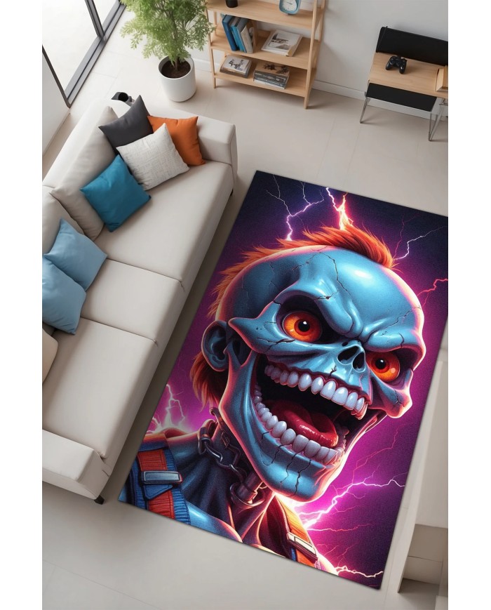 Fred Oyuncu Odası Halısı Kadife Kaymaz Pamuk Tabanlı Yıkanabilir Antibakteriyel Gamer