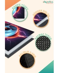 Fred Oyuncu Odası Halısı Kadife Kaymaz Pamuk Tabanlı Yıkanabilir Antibakteriyel Gamer