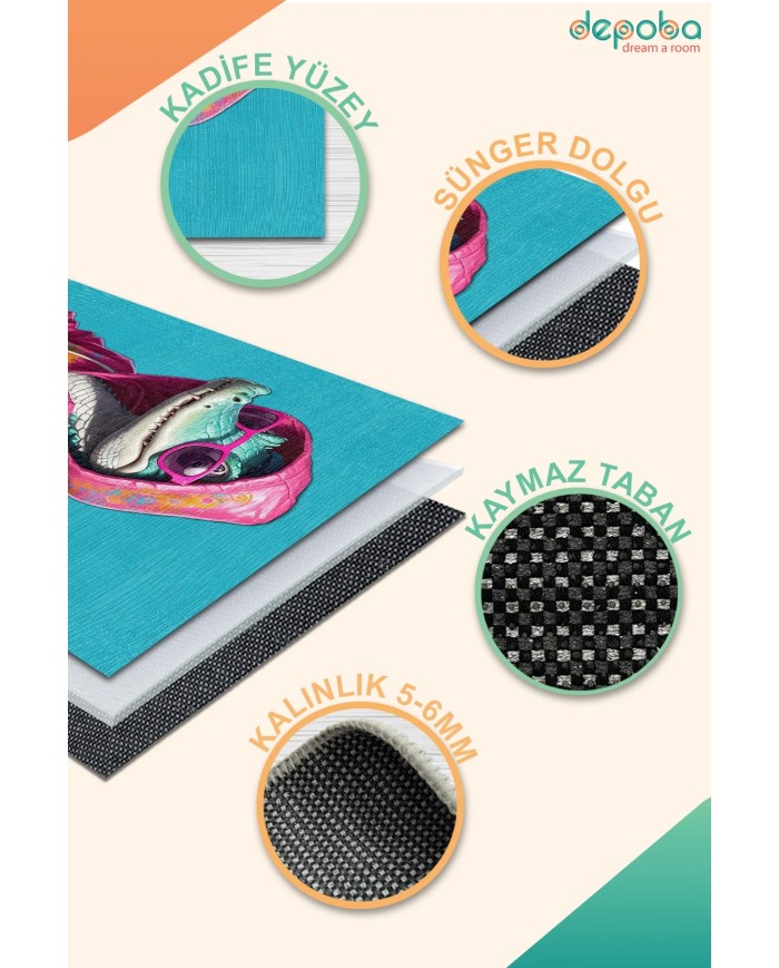 Velma Oyuncu Odası Halısı Kadife Kaymaz Pamuk Tabanlı Yıkanabilir Antibakteriyel Gamer