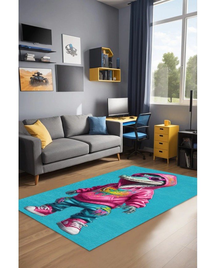 Velma Oyuncu Odası Halısı Kadife Kaymaz Pamuk Tabanlı Yıkanabilir Antibakteriyel Gamer