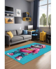 Velma Oyuncu Odası Halısı Kadife Kaymaz Pamuk Tabanlı Yıkanabilir Antibakteriyel Gamer