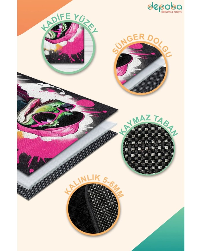 Bola Oyuncu Odası Halısı Kadife Kaymaz Pamuk Tabanlı Yıkanabilir Antibakteriyel Gamer