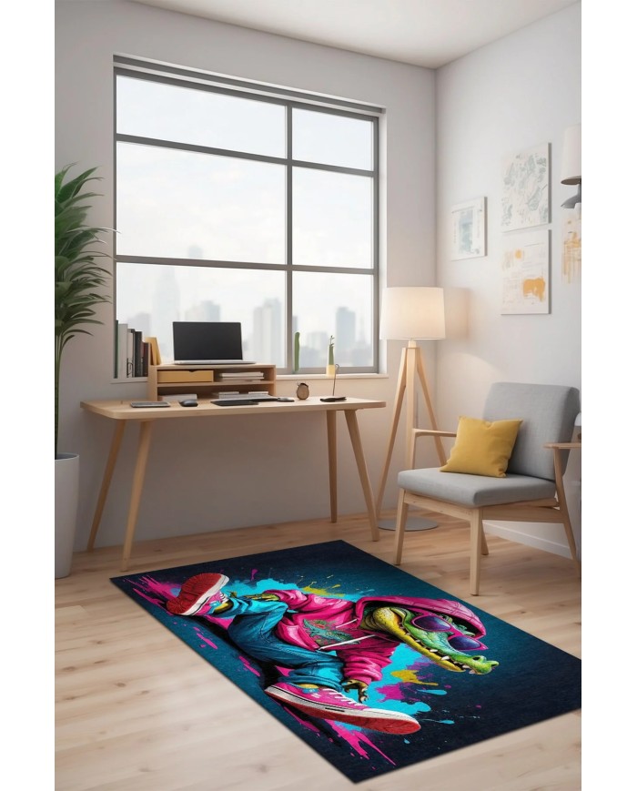 Merid Oyuncu Odası Halısı Kadife Kaymaz Pamuk Tabanlı Yıkanabilir Antibakteriyel Gamer