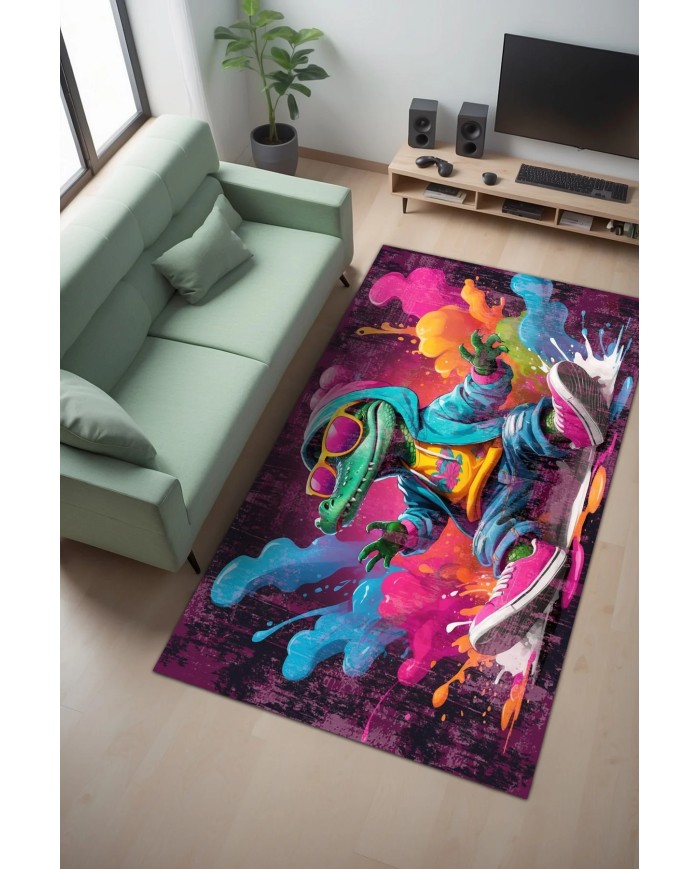 Merid Oyuncu Odası Halısı Kadife Kaymaz Pamuk Tabanlı Yıkanabilir Antibakteriyel Gamer