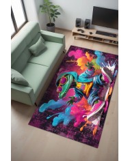 Merid Oyuncu Odası Halısı Kadife Kaymaz Pamuk Tabanlı Yıkanabilir Antibakteriyel Gamer