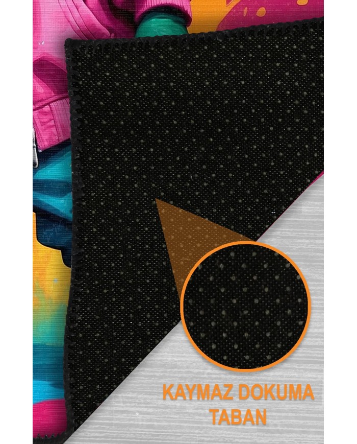 Croc Oyuncu Odası Halısı Şönil Kaymaz Pamuk Tabanlı Yıkanabilir Antibakteriyel Gamer, Gaming Halısı