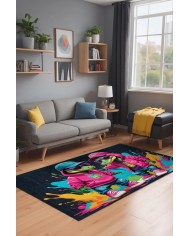 Cromse Oyuncu Odası Halısı Şönil Kaymaz Pamuk Tabanlı Yıkanabilir Antibakteriyel Gamer, Gaming Halısı