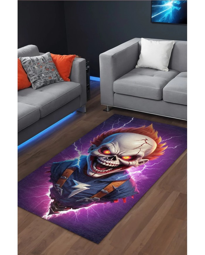 Dalton Oyuncu Odası Halısı Şönil Kaymaz Pamuk Tabanlı Yıkanabilir Antibakteriyel Gamer, Gaming Halısı