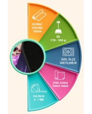 Dalton Oyuncu Odası Halısı Şönil Kaymaz Pamuk Tabanlı Yıkanabilir Antibakteriyel Gamer, Gaming Halısı