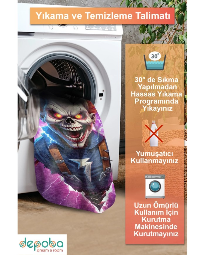 Dalton Oyuncu Odası Halısı Şönil Kaymaz Pamuk Tabanlı Yıkanabilir Antibakteriyel Gamer, Gaming Halısı