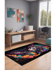 Denim Oyuncu Odası Halısı Şönil Kaymaz Pamuk Tabanlı Yıkanabilir Antibakteriyel Gamer, Gaming Halısı