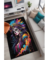 Denim Oyuncu Odası Halısı Şönil Kaymaz Pamuk Tabanlı Yıkanabilir Antibakteriyel Gamer, Gaming Halısı