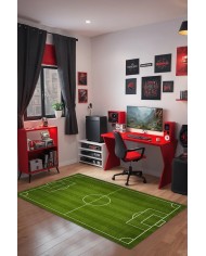 Field Oyuncu Odası Halısı Şönil Kaymaz Pamuk Tabanlı Yıkanabilir Antibakteriyel Gamer, Gaming Halısı