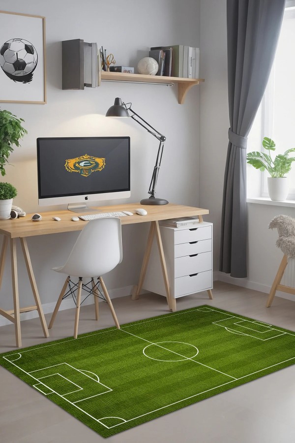 Field Oyuncu Odası Halısı Şönil Kaymaz Pamuk Tabanlı Yıkanabilir Antibakteriyel Gamer, Gaming Halısı