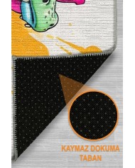 Gufi Oyuncu Odası Halısı Şönil Kaymaz Pamuk Tabanlı Yıkanabilir Antibakteriyel Gamer, Gaming Halısı