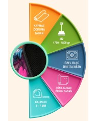 Honta Oyuncu Odası Halısı Şönil Kaymaz Pamuk Tabanlı Yıkanabilir Antibakteriyel Gamer, Gaming Halısı