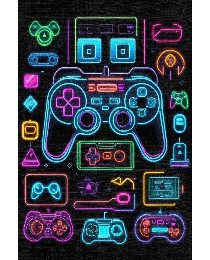 Space Oyuncu Odası Halısı Şönil Kaymaz Pamuk Tabanlı Yıkanabilir Antibakteriyel Gamer, Gaming Halısı