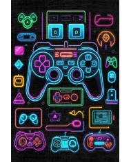 Space Oyuncu Odası Halısı Şönil Kaymaz Pamuk Tabanlı Yıkanabilir Antibakteriyel Gamer, Gaming Halısı