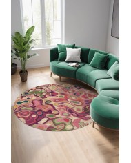 Agnes Şönil Yıkanabilir Kaymaz Pamuk Tabanlı Antibakteriyel Yuvarlak Halı