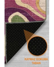 Agnes Şönil Yıkanabilir Kaymaz Pamuk Tabanlı Antibakteriyel Yuvarlak Halı