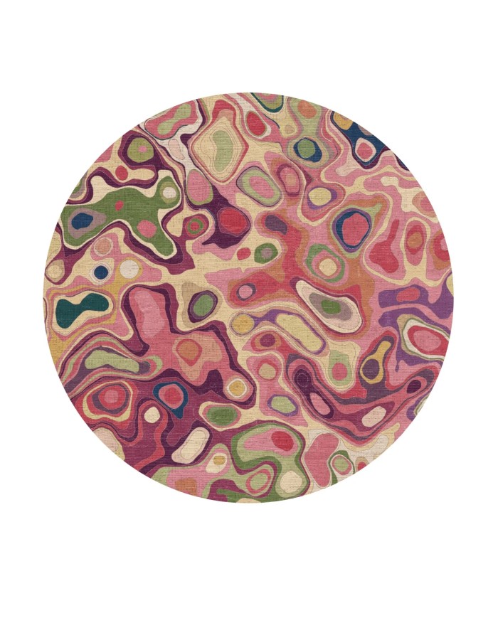 Agnes Şönil Yıkanabilir Kaymaz Pamuk Tabanlı Antibakteriyel Yuvarlak Halı