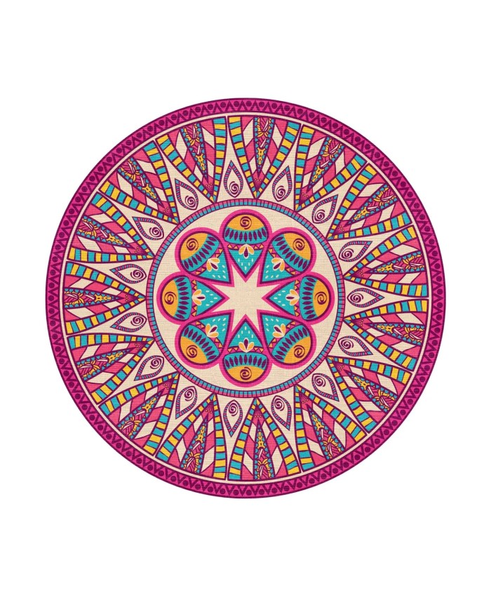 Alberta Şönil Yıkanabilir Kaymaz Pamuk Tabanlı Antibakteriyel Yuvarlak Halı